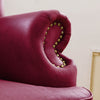 Wing chair genuine leather 88x81x105 red CHESTERFIELD #401