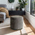 Mel Oval Upholstered Stool with Wood Base