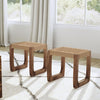Birchhaven Square Wood and Rattan Stool 2 Piece Set