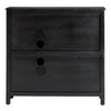 Shimla Distressed Black Carved Wood Medallion Storage Cabinet