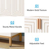 20 Pairs Shoe Cabinet, 37.4 Inch Modern Shoe Storage Cabinet with Doors, White & Gold