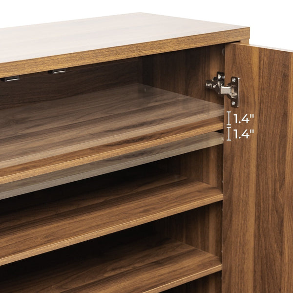 24 Pair Shoe Storage Cabinet with Adjustable Shelves - 41.3'' H X 39.4'' W X 13.8'' D