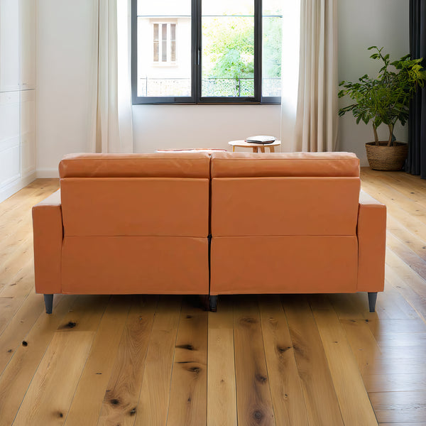 Garnet Leather Two Seater Sofa