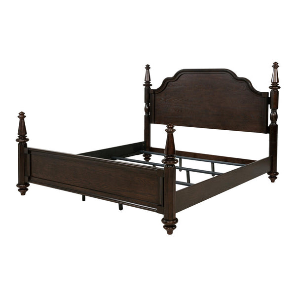 63-inch Four Poster Bed Dark Oak