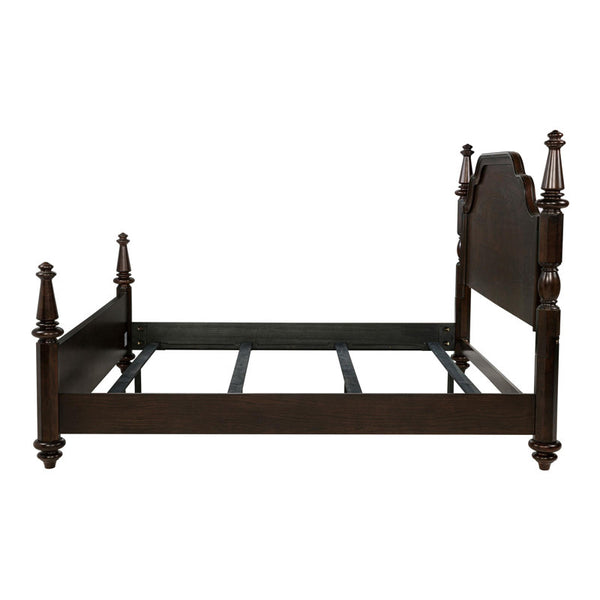 63-inch Four Poster Bed Dark Oak