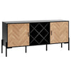 63" Wine Bar Cabinet with Wine Racks and 2 Side Cabinets