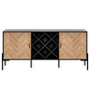 63" Wine Bar Cabinet with Wine Racks and 2 Side Cabinets