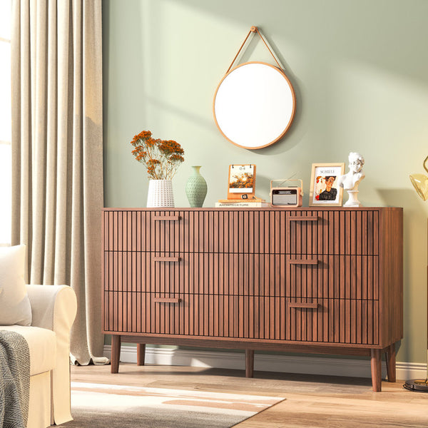 6 Drawer Solid Wood Double Dresser