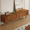 71" Mid Century Wood Tv Stands, Brown Media Console For Livingroom, Pre Assembled