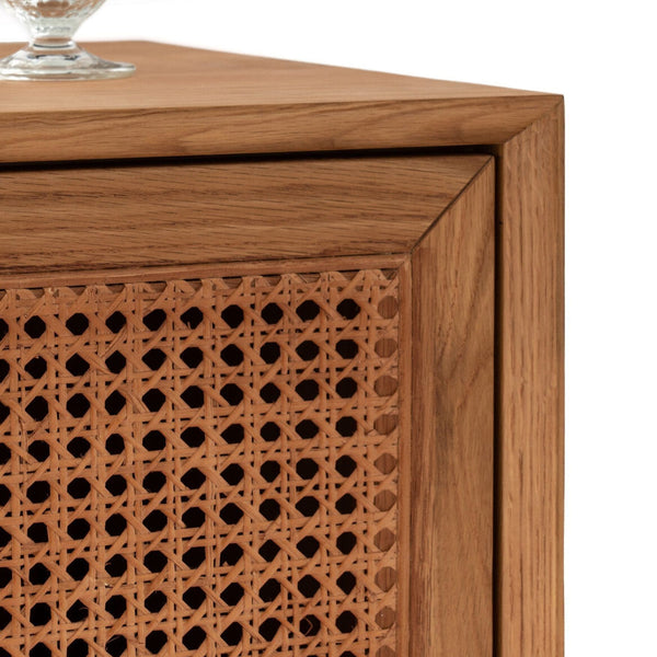 La Redoute Intérieurs Oak Waska Oak & Cane Bar Cabinet