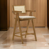 Alphild Upholstered Counter Stool with Solid Wood Frame (Set of 2)