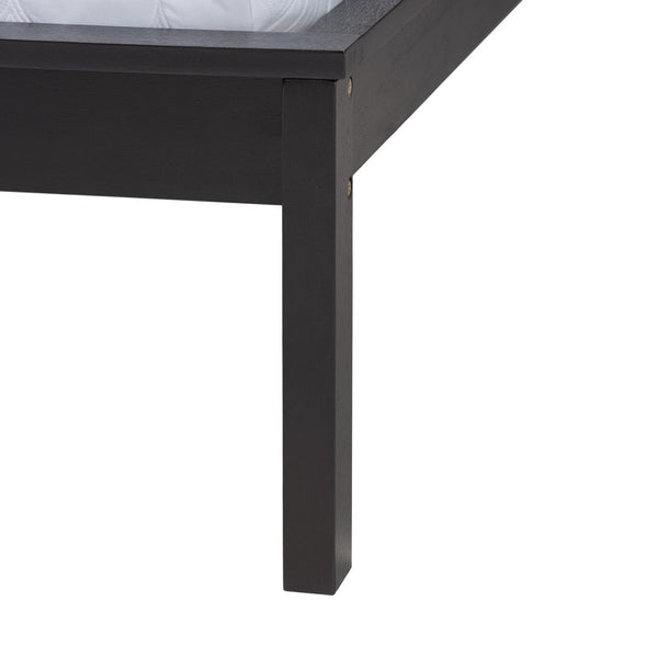 Baxton Studio Cascadia Mid-Century Modern Ebony Wood Wingback Platform Bed