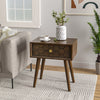 COSIEST Mid-Century Honeycomb 4 Legs End Table with Drawers