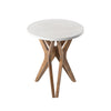 COZAYH Pedestal Farmhouse End Table, Distressed Top with Base for Modern Farmhouse, Boho Decor, Round