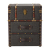 COZAYH Vintage Nightstand with Buckle Hinged Top, Linen Accent End Side Table for Living Room, Rectangle, Grey
