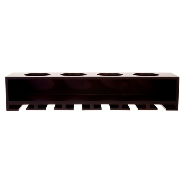 Cailean 4 Bottle Wall Mounted Wine Bottle and Glass Rack