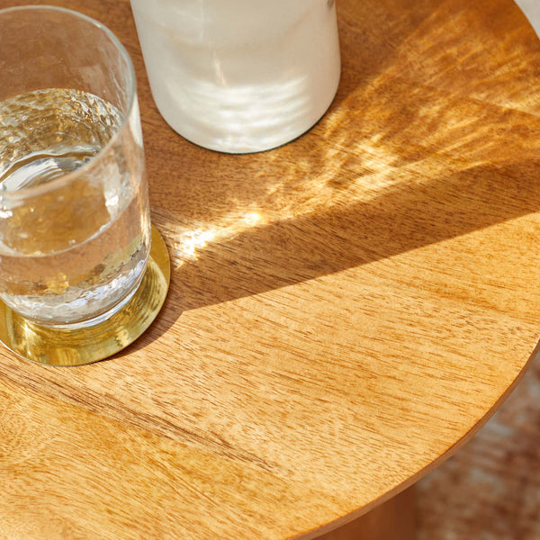 Cara light mango wood side table