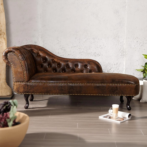 Chesterfield Vintage Brown Leather Lounge #5