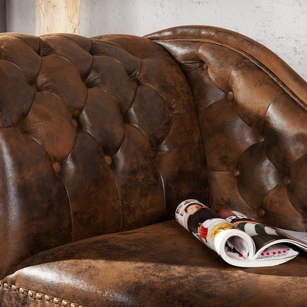 Chesterfield Vintage Brown Leather Lounge #5