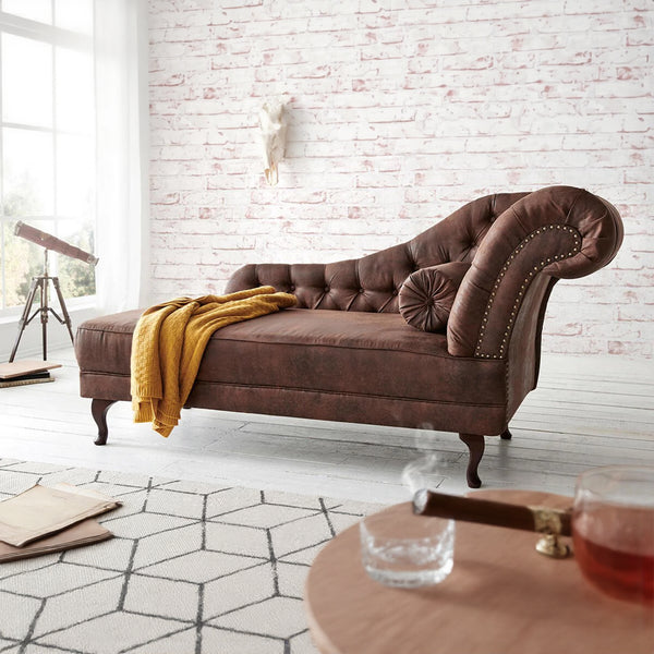 Chesterfield Vintage Brown Leather Lounge #6