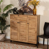 Coolidge Modern Shoe Storage Wood Cabinet with Drawer-Oak Brown