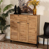 Coolidge Modern Shoe Storage Wood Cabinet with Drawer-Oak Brown
