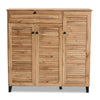 Coolidge Modern Shoe Storage Wood Cabinet with Drawer-Oak Brown
