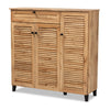 Coolidge Modern Shoe Storage Wood Cabinet with Drawer-Oak Brown