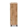 Coolidge Modern Shoe Storage Wood Cabinet with Drawer-Oak Brown