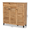 Coolidge Modern Shoe Storage Wood Cabinet with Drawer-Oak Brown