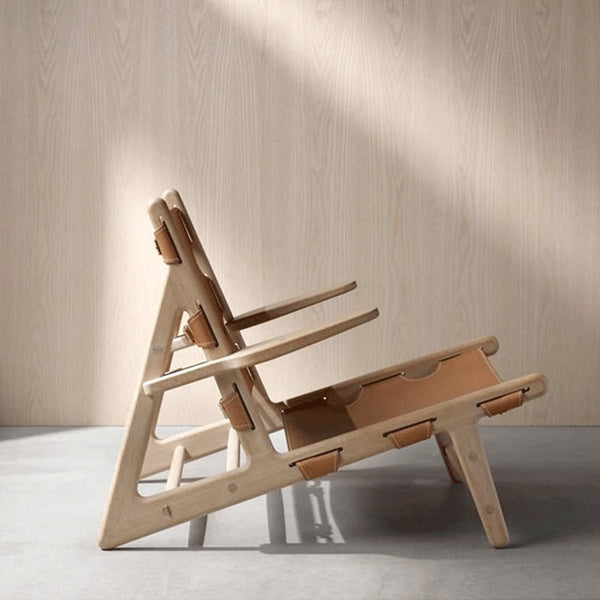Creative Design Solid Wood Leisure Single Chair Faux Leather Armchair