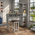 DH BASIC Transitional Vintage Grey Oak 6-Open Shelf Bar Table with Wine Storage by Denhour