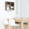 Derike Elegant Designs Bartow Wall Mounted Wood Wine Rack Shelf With Glass Holder, Restored Wood