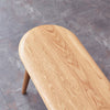 GDFStudio - Elijah Natural Oak Wood Bench with Wide Seat and Half-Round Ends