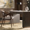 Simple Style Modern Upholstered Dining Arm Chair Solid Wood Backrest Rattan Dining Chairs for Dining Room Luxury