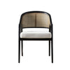 Simple Style Modern Upholstered Dining Arm Chair Solid Wood Backrest Rattan Dining Chairs for Dining Room Luxury
