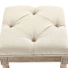HOMCOM 15.75" Vintage Ottoman, Tufted Foot Stool with Upholstered Seat, Rustic Wood Legs for Bedroom, Living Room