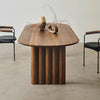 Modern Style Solid Wood Base Walnut Color Dining Table Home Furniture for Dining Room