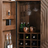 Classic Home Holmes Mango Wood Carved Bar Cabinet in Brown