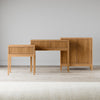 Jasper Mid-Century Modern Nighstand, Side Table with Storage and Fluted Drawer Doors with Brass Handles