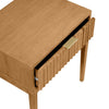 Jasper Mid-Century Modern Nighstand, Side Table with Storage and Fluted Drawer Doors with Brass Handles