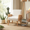 Mayenne Upholstered Accent Chair with Rattan Arms