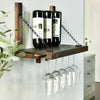 Mcneill 5 Bottle Wall Mounted Wine Bottle and Glass Rack