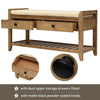 Merax Multipurpose Storage Bench Shoe Rack with Cushioned Seat and Drawers
