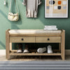 Merax Multipurpose Storage Bench Shoe Rack with Cushioned Seat and Drawers