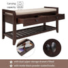 Merax Multipurpose Storage Bench Shoe Rack with Cushioned Seat and Drawers