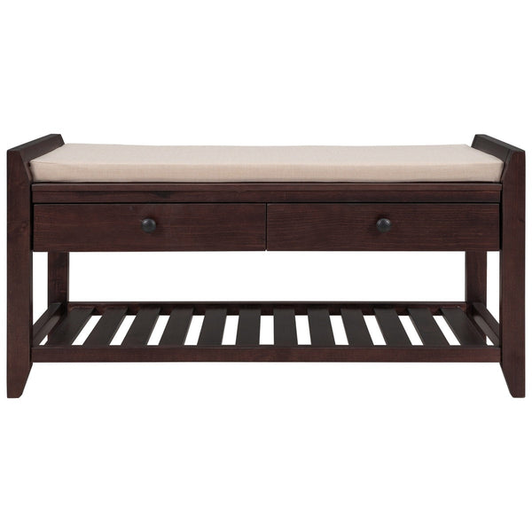 Merax Multipurpose Storage Bench Shoe Rack with Cushioned Seat and Drawers