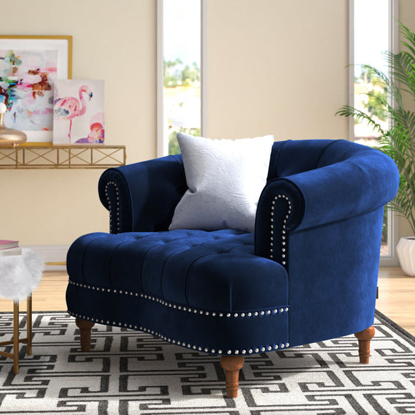 House of Hampton® Mercer 106.68cm Wide Tufted Velvet Armchair