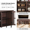 Mid-Century Modern Wooden Sideboard with Slatted Design, Perfect for Living Room, Bedroom, and Hallway