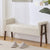 Modern Fabric Upholstered Entryway Storage Bench with Wooden Legs and Armrests